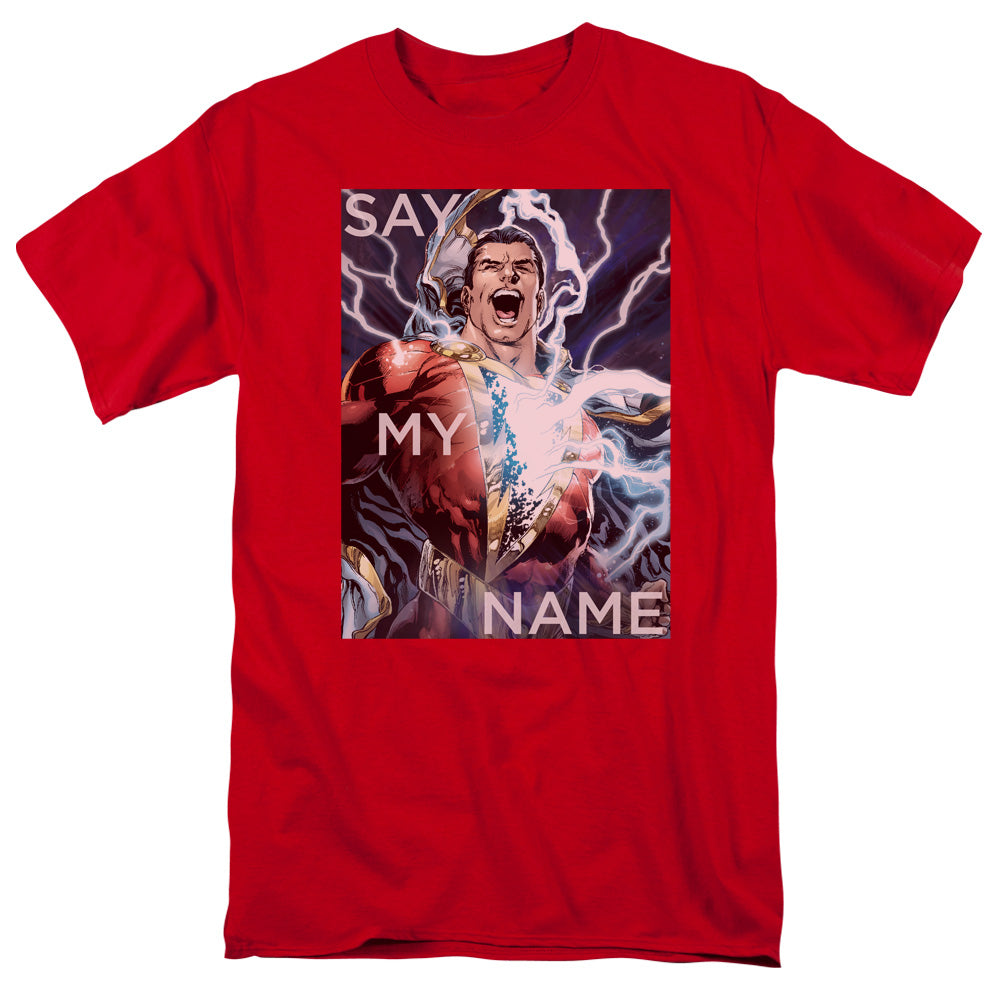 Justice League Of America Say My Name Mens T Shirt Red