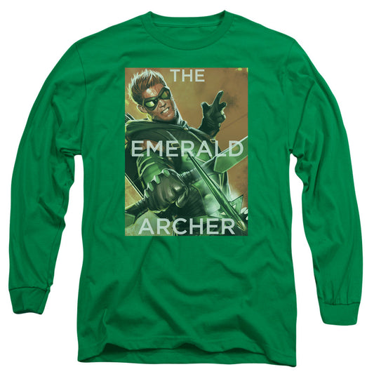 Jla Trigger Mens Long Sleeve Shirt Kelly Green Officially Licensed