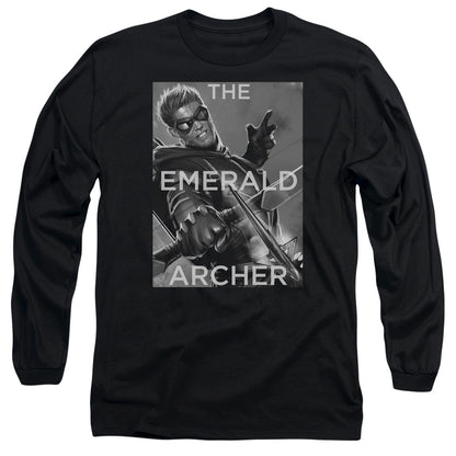 Jla Trigger Mens Long Sleeve Shirt Black Officially Licensed