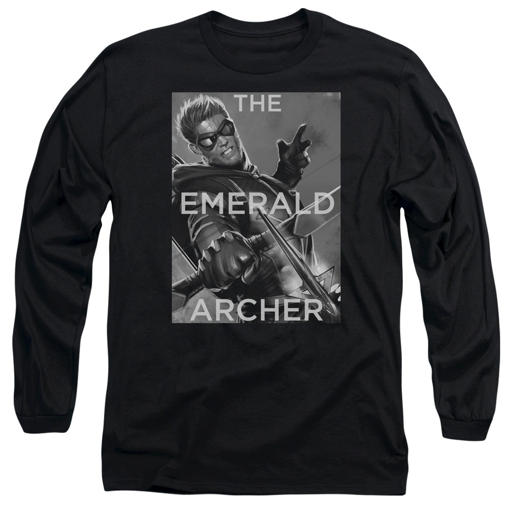 Jla Trigger Mens Long Sleeve Shirt Black Officially Licensed