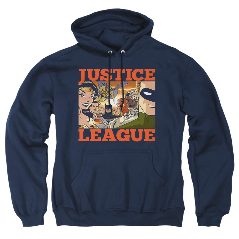 Justice League Of America New Dawn Group Mens Hoodie Navy