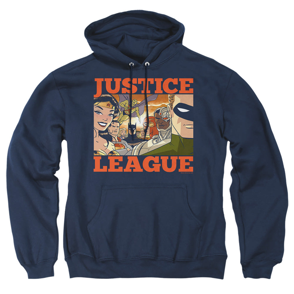 Justice League Of America New Dawn Group Mens Hoodie Navy