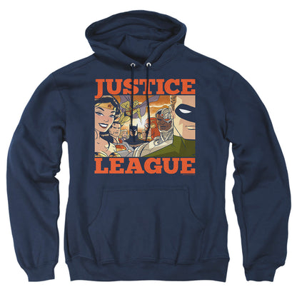 Justice League Of America New Dawn Group Mens Hoodie Navy