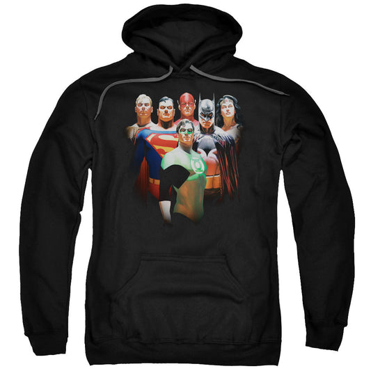 Justice League Roll Call Mens Hoodie Black
