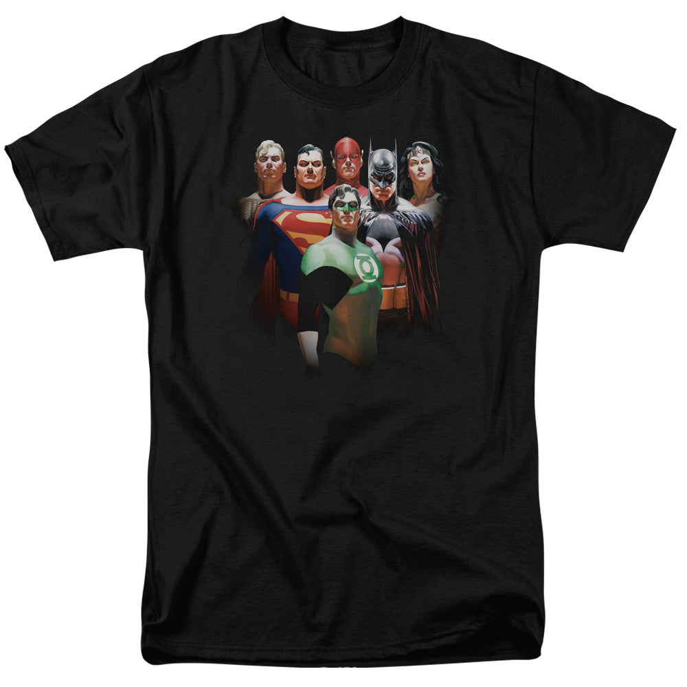 Justice League Of America Roll Call Mens T Shirt Black