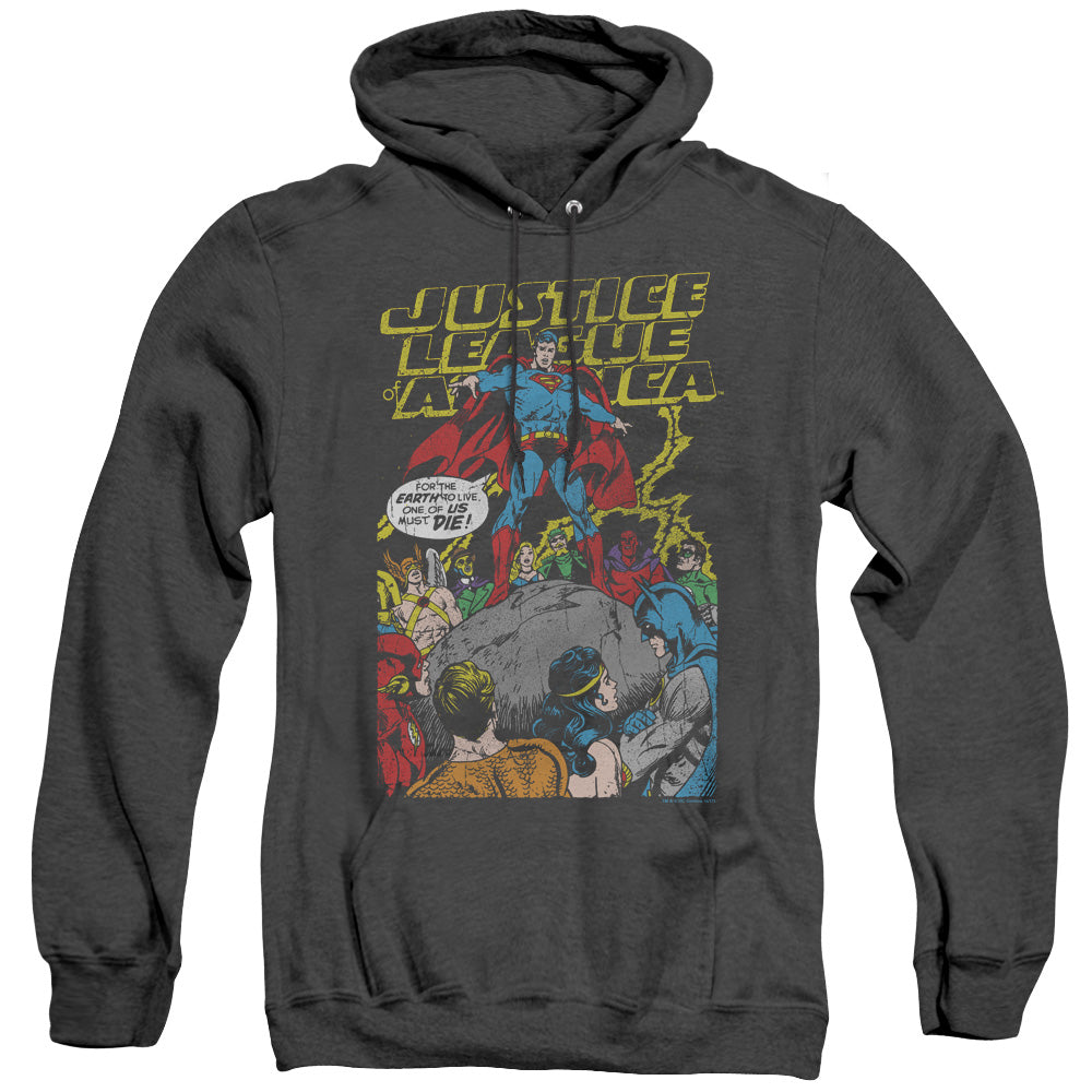 Justice League Ultimate Scarifice Heather Mens Hoodie Black