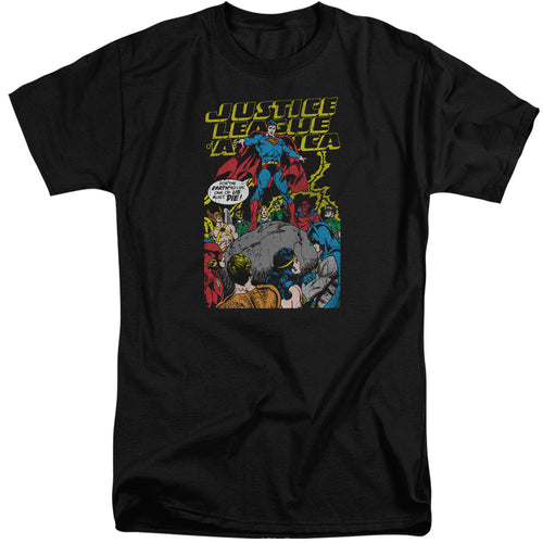 Justice League Ultimate Scarifice Mens Tall T Shirt Black