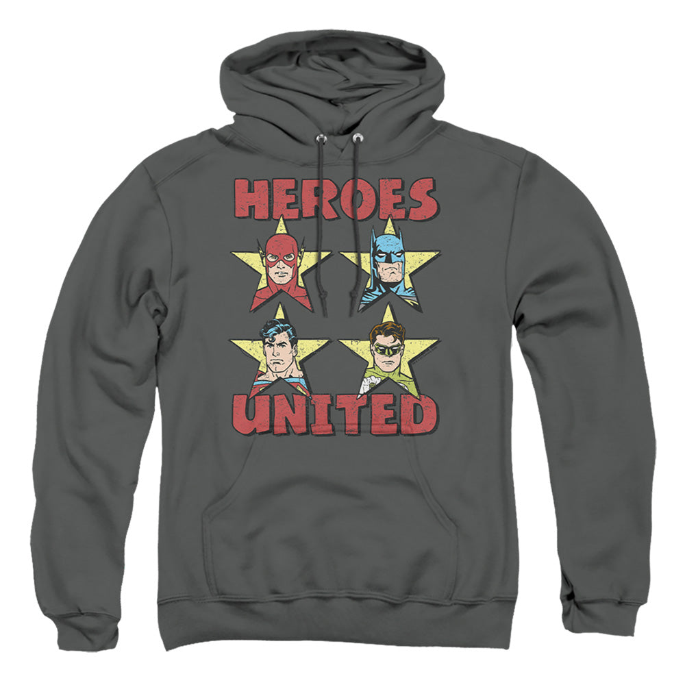 Justice League Of America United Stars Mens Hoodie Charcoal