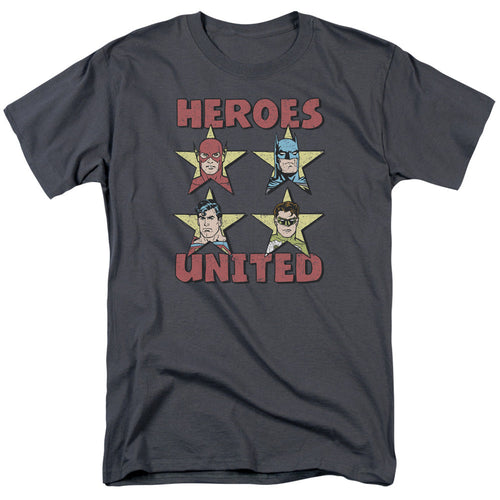 Justice League Of America United Stars Mens T Shirt Charcoal
