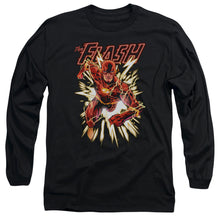 Load image into Gallery viewer, Jla Flash Glow Mens Long Sleeve Shirt Black Officially Licensed
