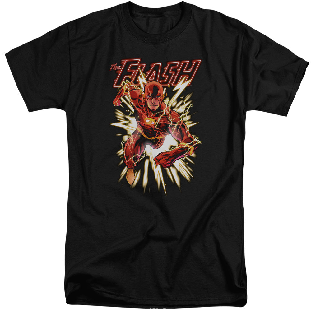 Justice League Flash Glow Mens Tall T Shirt Black