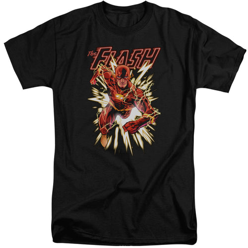 Justice League Flash Glow Mens Tall T Shirt Black