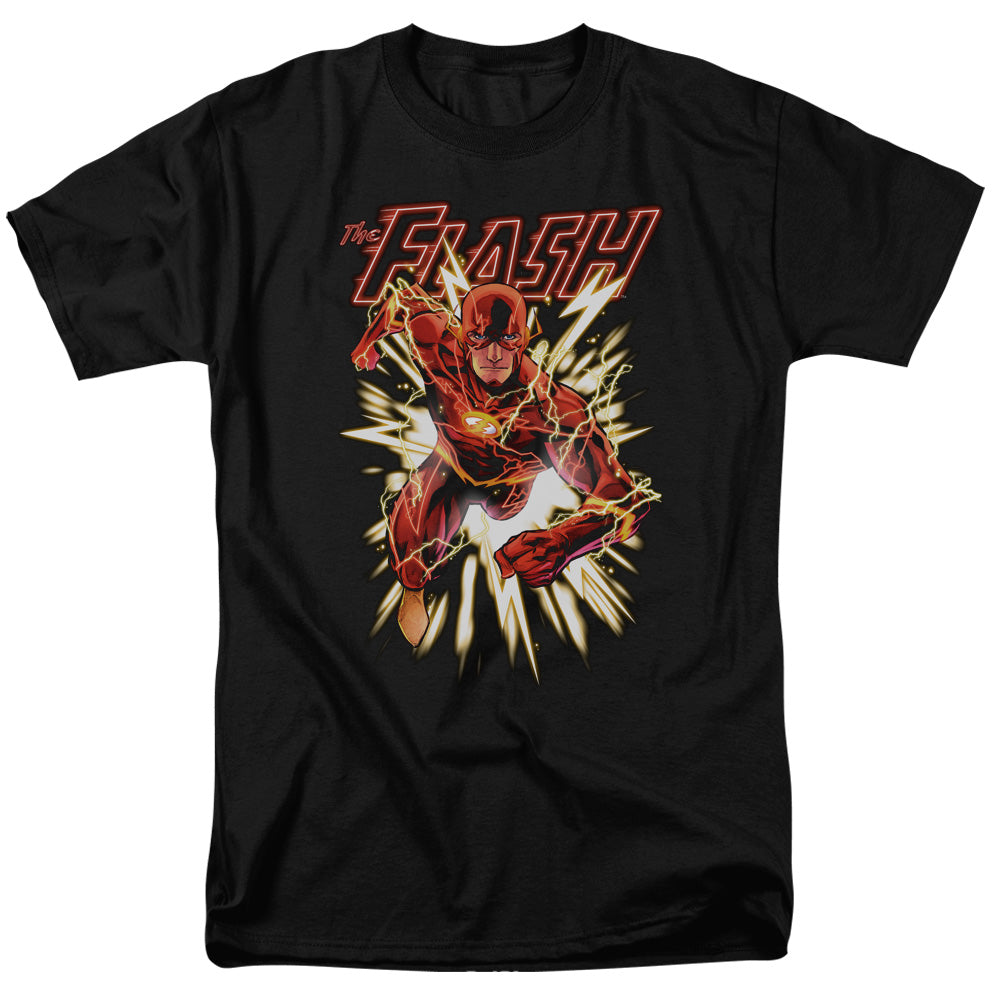 Justice League Of America Flash Glow Mens T Shirt Black