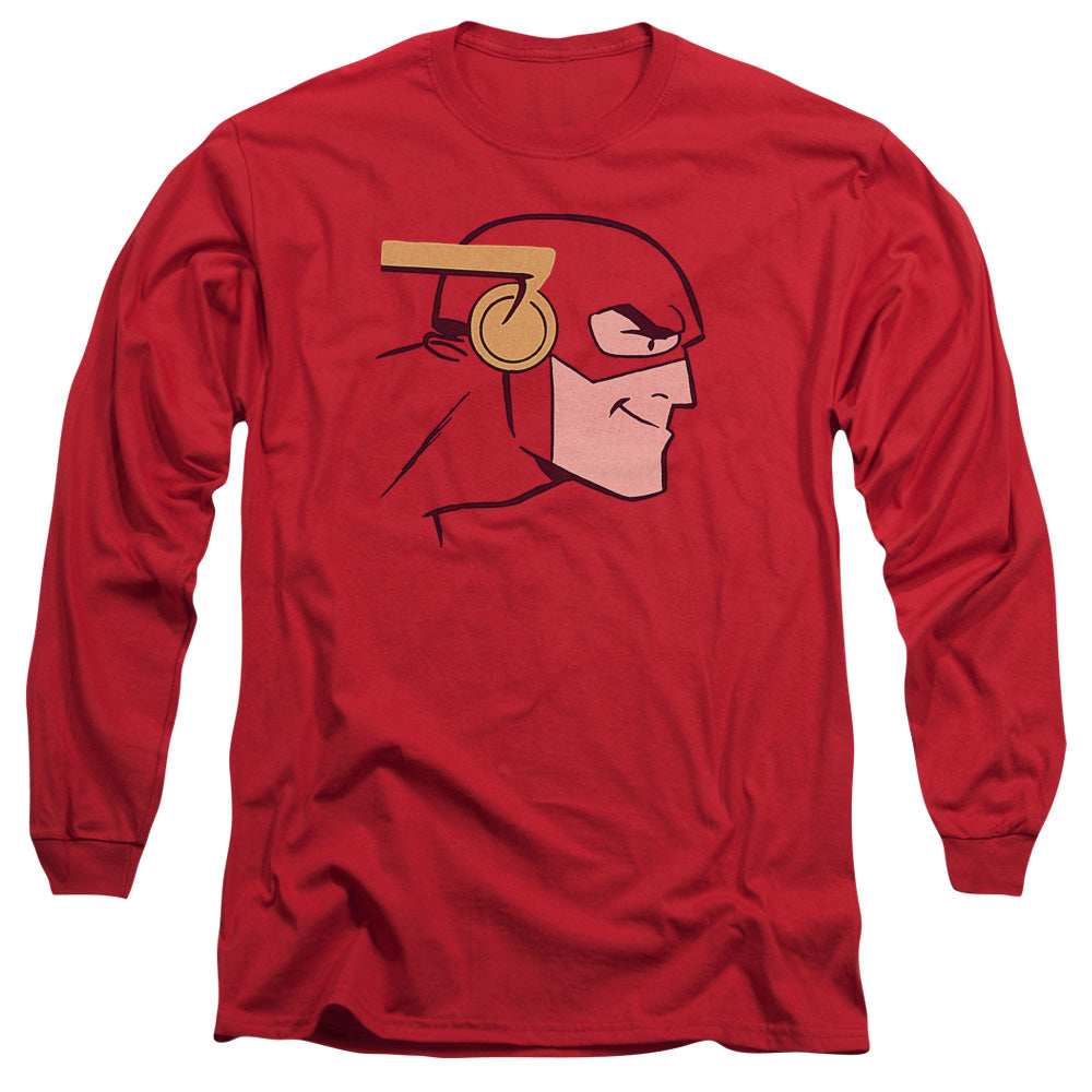 Jla Cooke Head Mens Long Sleeve Shirt Red Officially Licensed