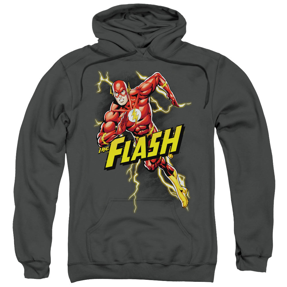 Justice League Bolt Run Mens Hoodie Charcoal