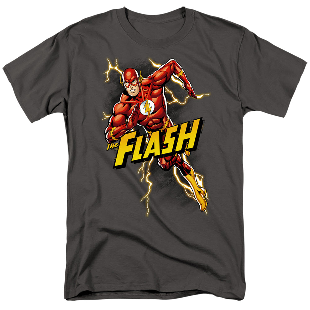 Justice League Of America Bolt Run Mens T Shirt Charcoal