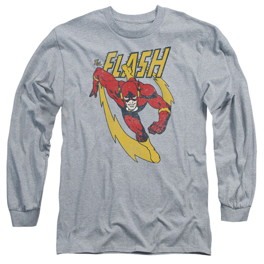 Jla Lightning Trail Mens Long Sleeve Shirt Athletic Heather Officially Licensed