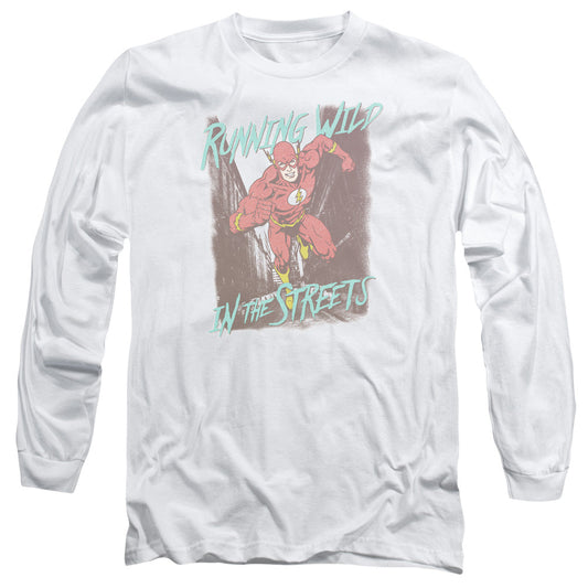 Justice League Running Wild Mens Long Sleeve Shirt White
