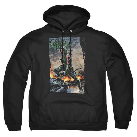 Justice League Of America Fire And Rain Mens Hoodie Black