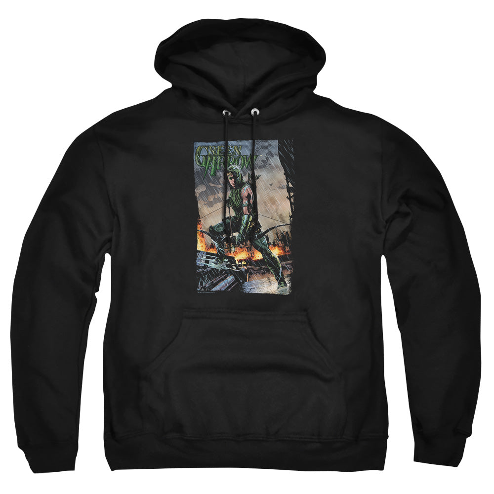 Justice League Of America Fire And Rain Mens Hoodie Black