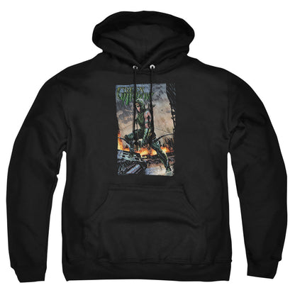 Justice League Of America Fire And Rain Mens Hoodie Black