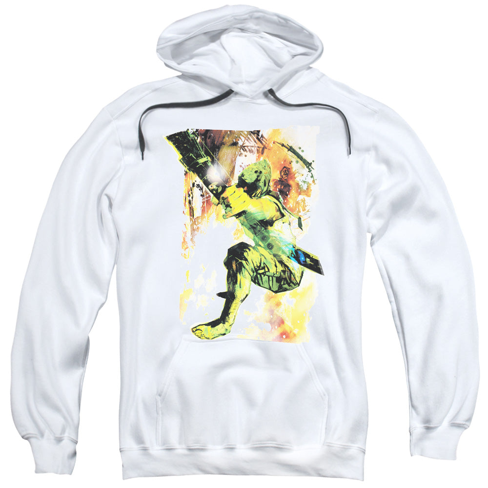Justice League Painted Archer Mens Hoodie White