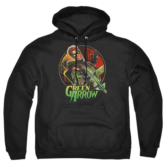 Justice League Of America Sunset Archer Mens Hoodie Black