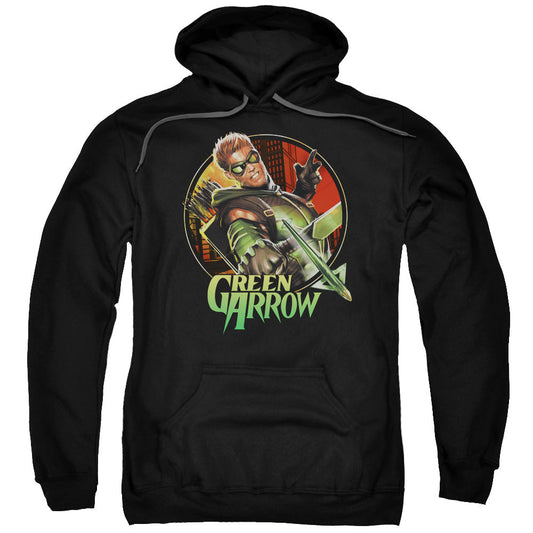 Justice League Sunset Archer Mens Hoodie Black
