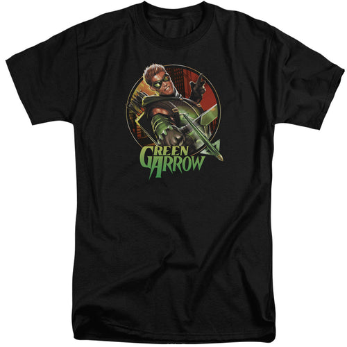 Justice League Sunset Archer Mens Tall T Shirt Black