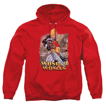 Justice League Of America Wonder Woman Mens Hoodie Red
