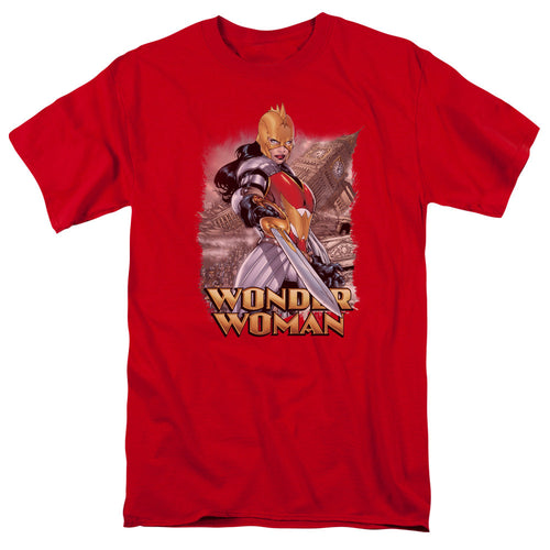Justice League Of America Wonder Woman Mens T Shirt Red