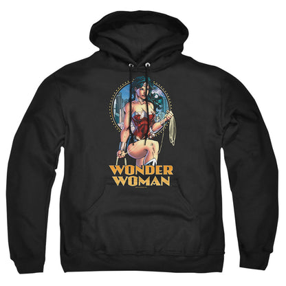 Justice League Of America City Warrior Mens Hoodie Black