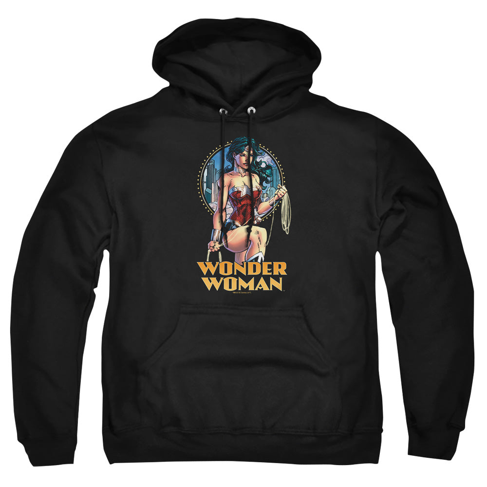 Justice League Of America City Warrior Mens Hoodie Black