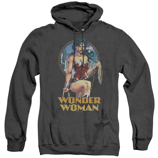Justice League Of America City Warrior Heather Mens Hoodie Black