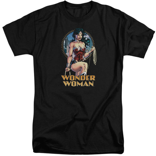 Justice League City Warrior Mens Tall T Shirt Black