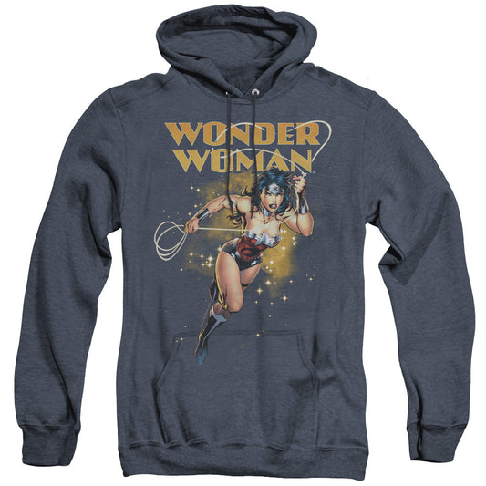 Justice League Of America Star Lasso Heather Mens Hoodie Navy