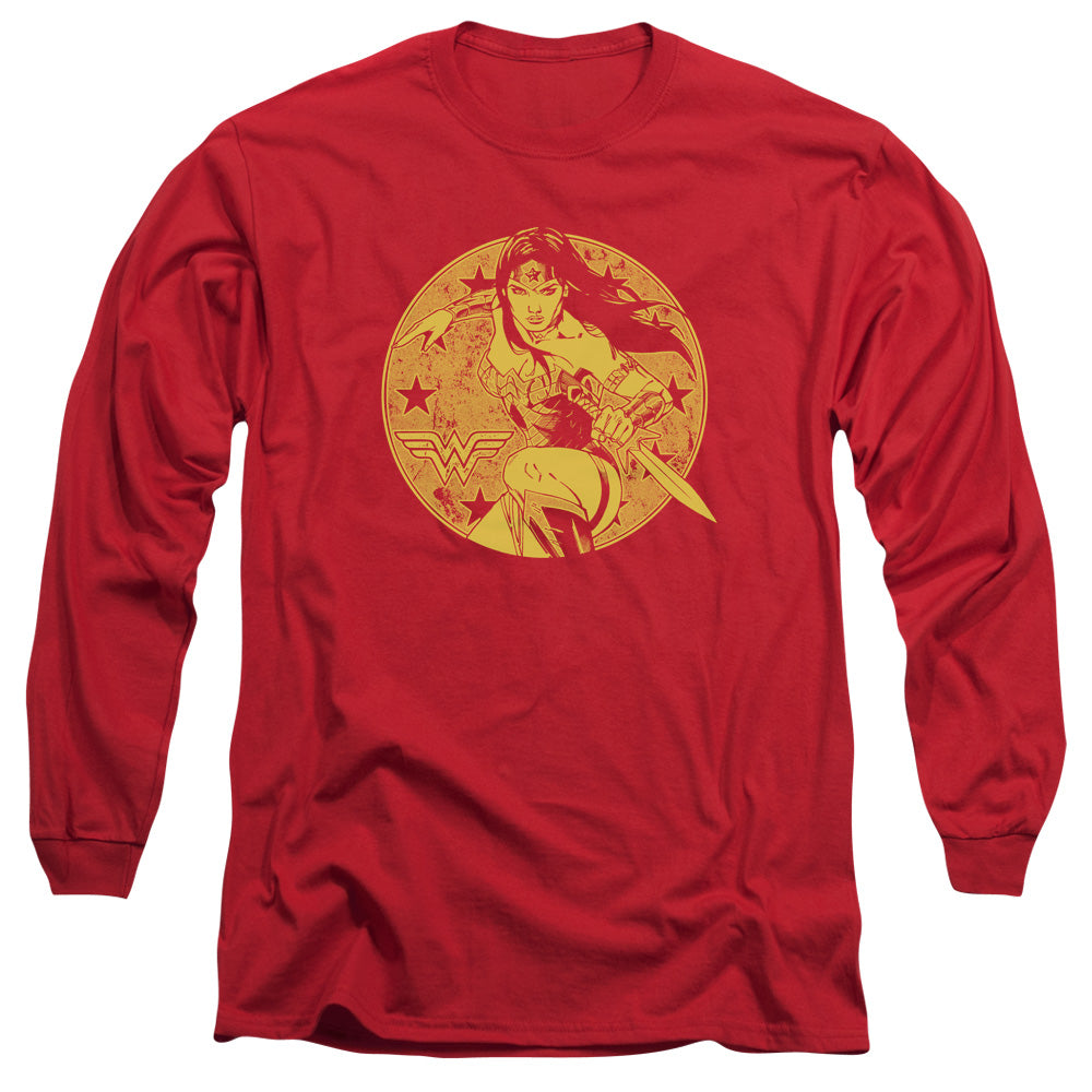 Jla Young Wonder Mens Long Sleeve Shirt Red Officially Licensed