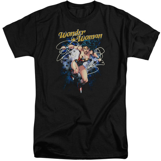 Justice League Starburst Mens Tall T Shirt Black