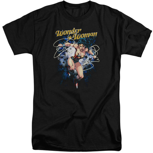 Justice League Starburst Mens Tall T Shirt Black