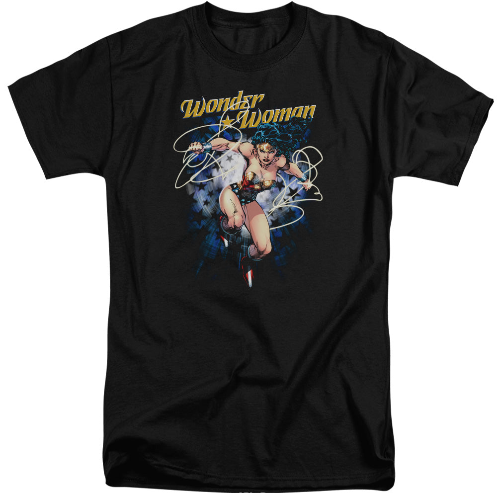 Justice League Starburst Mens Tall T Shirt Black