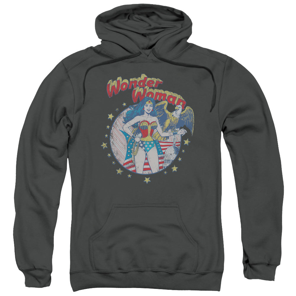 Justice League at Your Service Mens Hoodie Charcoal