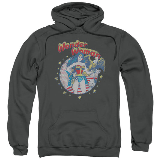 Justice League at Your Service Mens Hoodie Charcoal