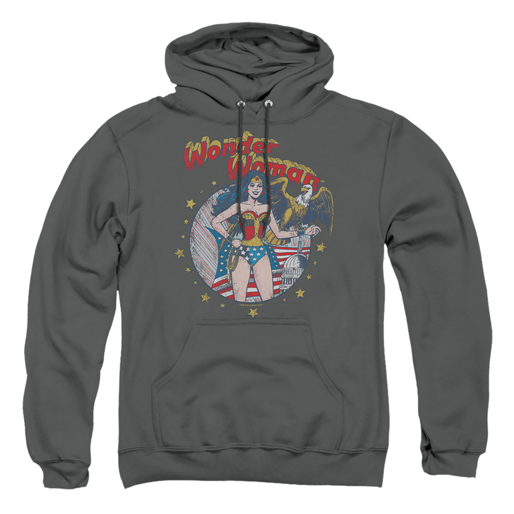 Justice League Of America At Your Service Mens Hoodie Charcoal