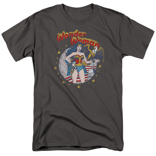 Justice League Of America At Your Service Mens T Shirt Charcoal