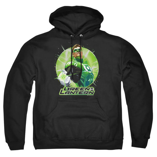 Justice League Of America Green Static Mens Hoodie Black