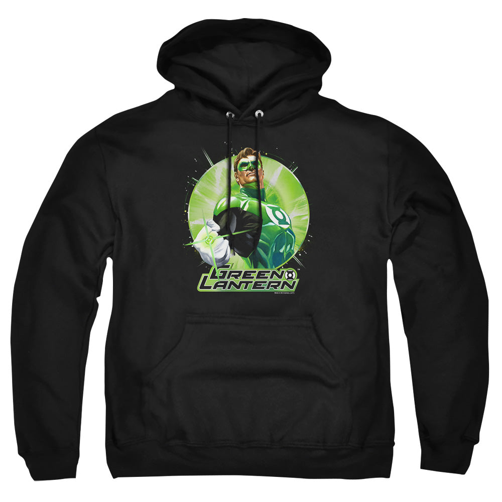 Justice League Of America Green Static Mens Hoodie Black
