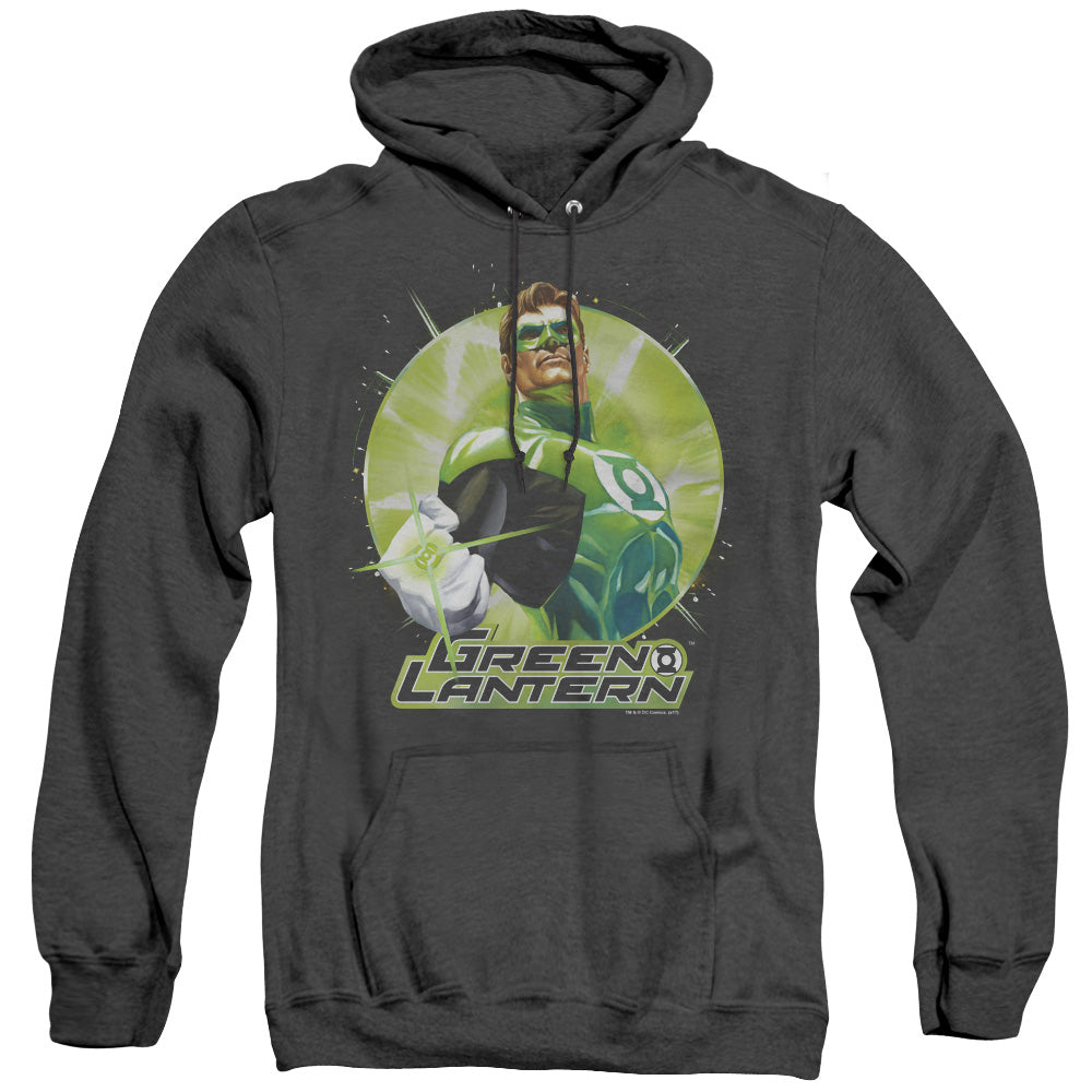 Justice League Of America Green Static Heather Mens Hoodie Black