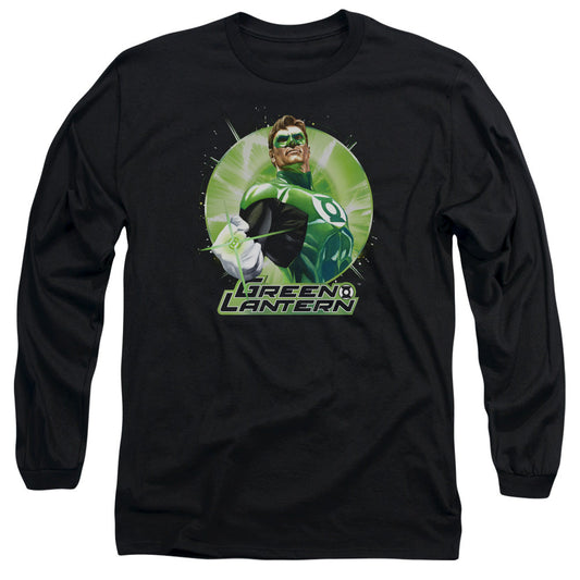 Jla Green Static Mens Long Sleeve Shirt Black Officially Licensed