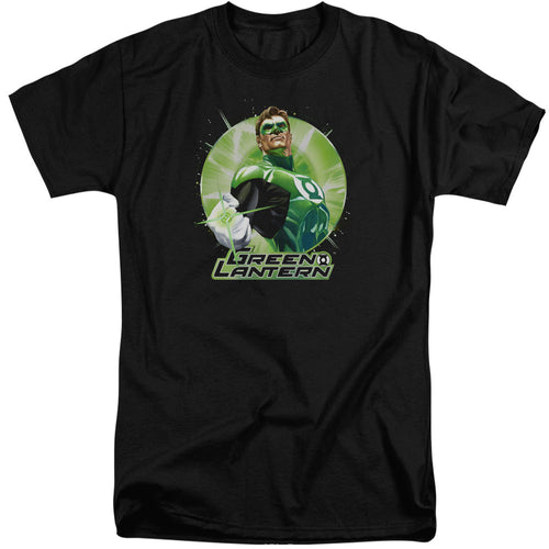 Justice League Green Static Mens Tall T Shirt Black