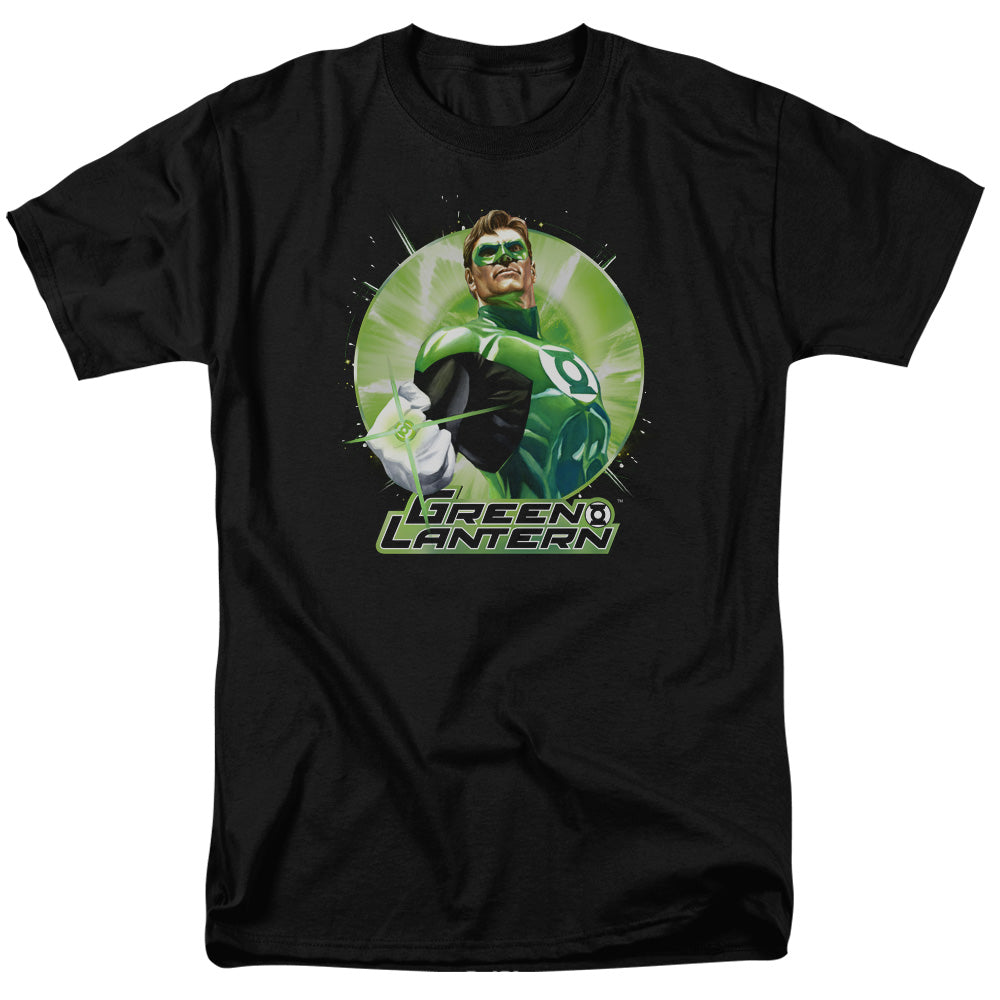 Justice League Green Static Mens T Shirt Black